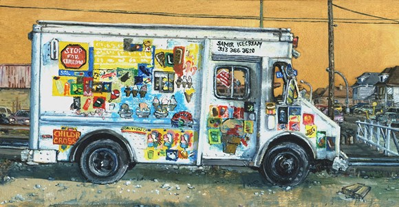 A Hamtramck ice cream truck. - Painting By Emily Wood