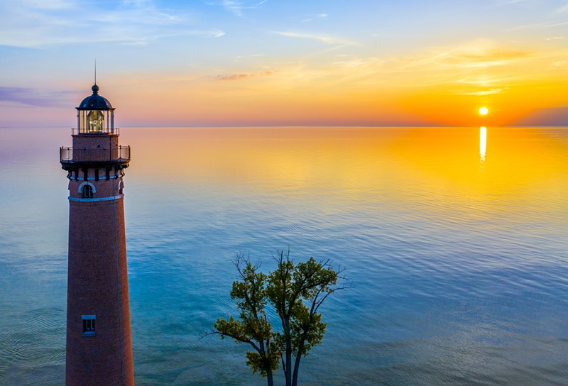 A sunset on Lake Michigan. - Frederick Millett/Shutterstock