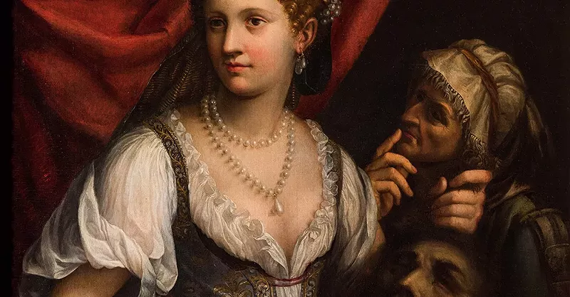 Fede Galizia (Italian, 1578–1640), "Judith with the Head of Holofernes," 1596, Oil on canvas. The John and Mable Ringling Museum of Art, Gift of Mr. and Mrs. Jacob Polak, 1969, SN684. - Courtesy of the DIA