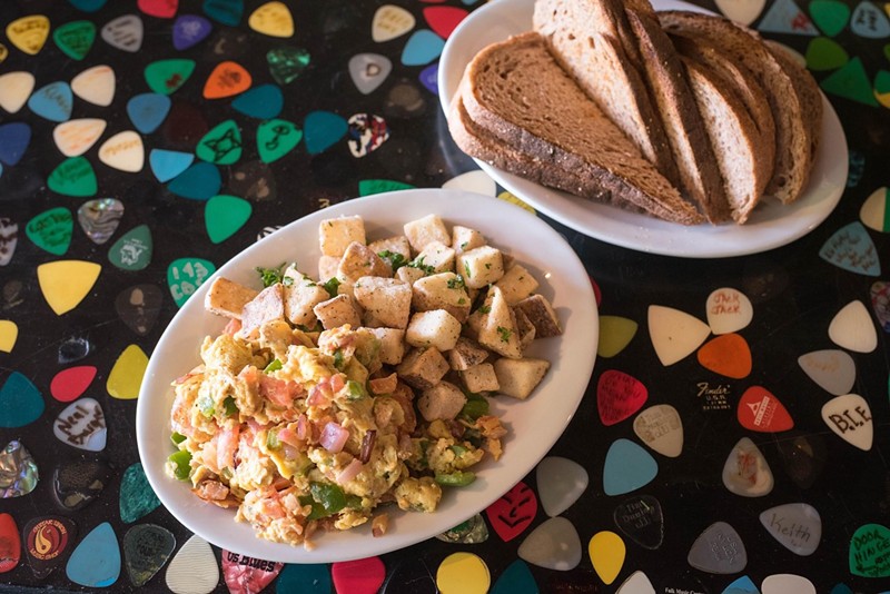 Vegan Biscuits & Gravy with Tofu Scramble served at PJ's Lager House. - Courtesy photo