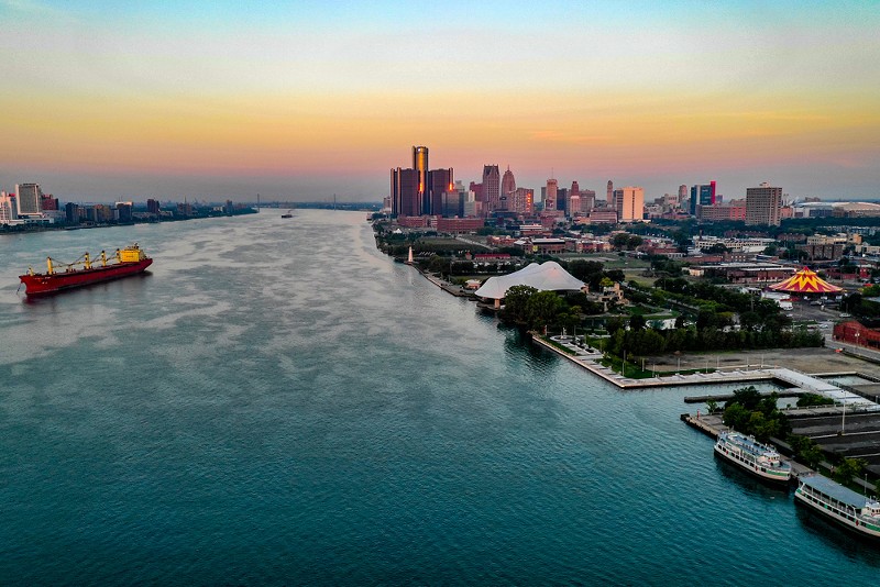 Detroit River in Detroit. - Shutterstock