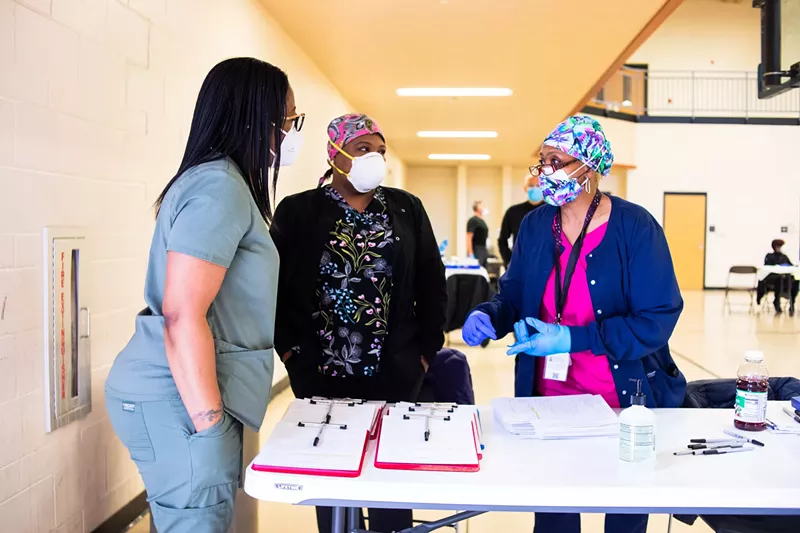 Vaccination site at the Ford Wellness Center in the Samaritan Center in Detroit. - City of Detroit