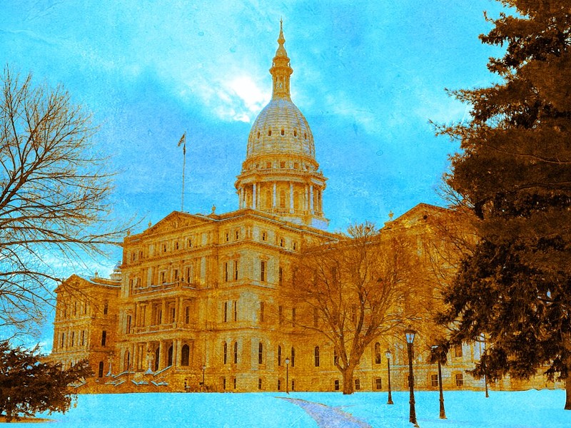 Michigan Capitol graphic. - Susan J. Demas