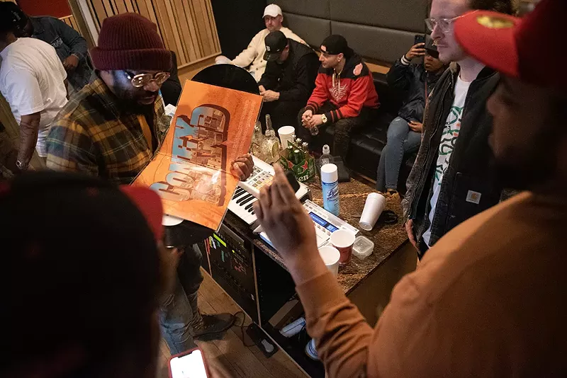 Nick Speed shows off his new record Coney Island at a listening party. - Kahn Santori Davison