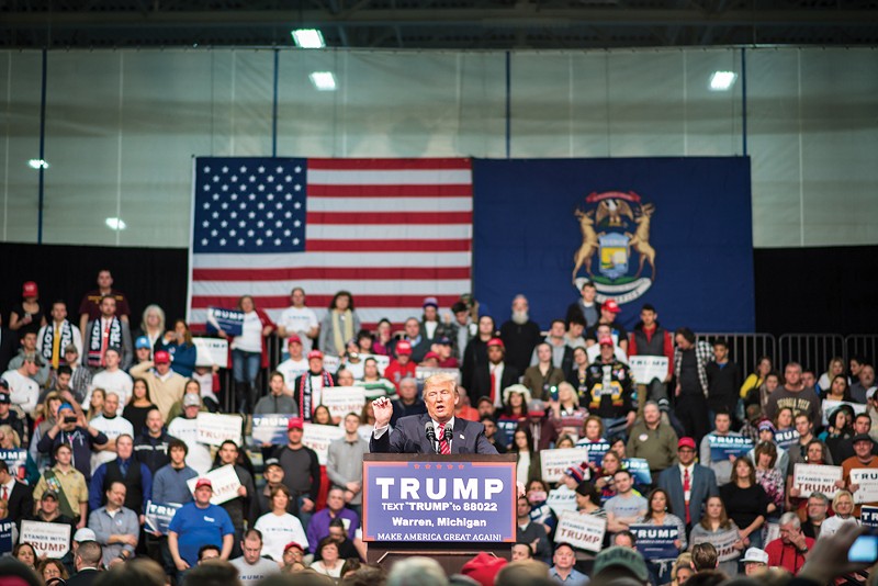 Simpler times: Then-candidate Donald Trump campaigning in Warren. - Shutterstock