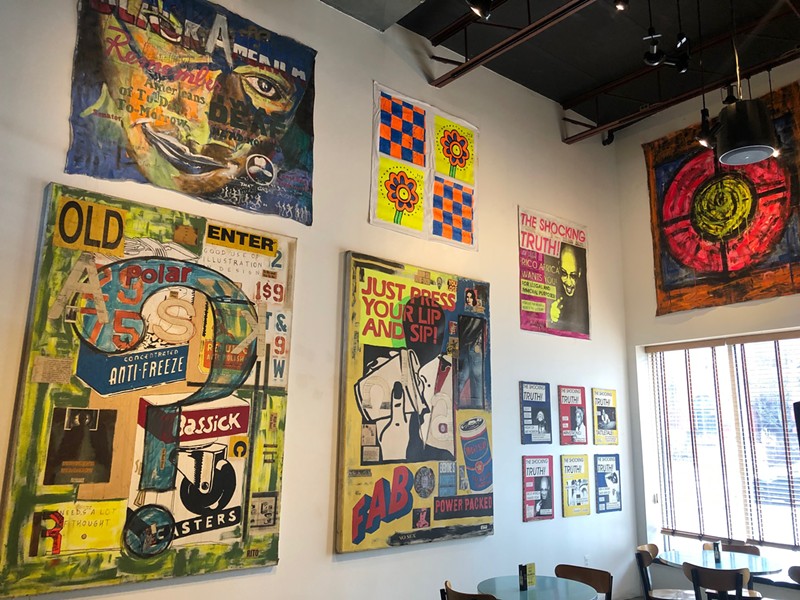 Detroit artist Rico Africa's colorful paintings are on view at the Cass Cafe starting on Saturday. - Courtesy photo