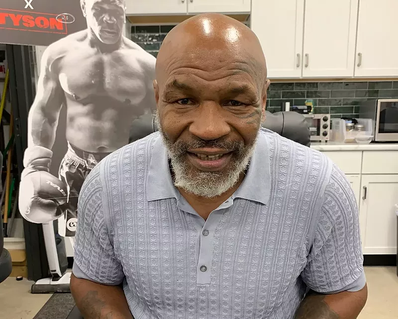 Mike Tyson at a recent visit to a Michigan dispensary. - Larry Gabriel