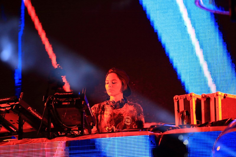 Russian DJ and producer Nina Kraviz on stage at MELT Festival on July 19, 2015 in Ferropolis. - Shutterstock