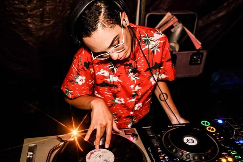 DJ Beige performs at Movement Festival on Sunday. - Paul Lee