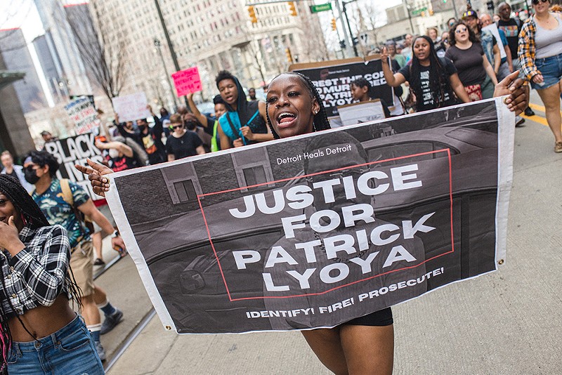 Protesters demanded justice for the death of Patrick Lyoya, who was shot in the back of the head by a Grand Rapids cop. - MARC KLOCKOW
