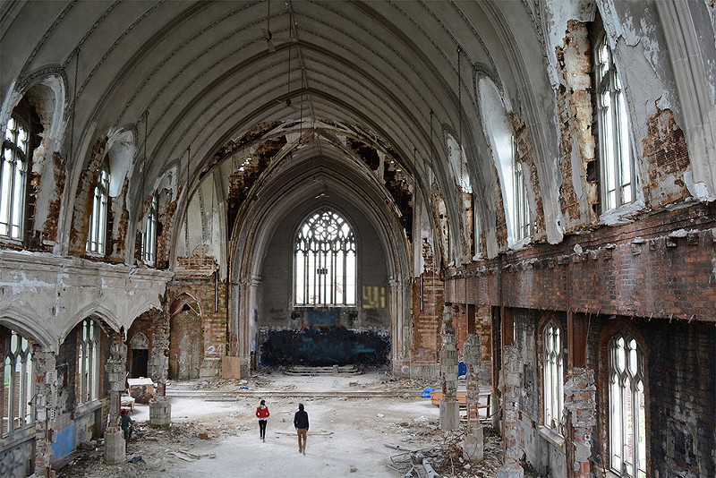 An abandoned church in Detroit. - Shutterstock