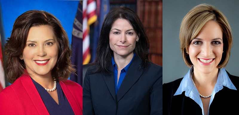 From left, Gov. Gretchen Whitmer, Attorney General Dana Nessel, and Secretary of State Jocelyn Benson. - State of Michigan