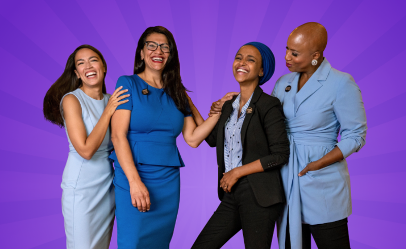 The Squad is, from left, U.S. Reps. Alexandria Ocasio-Cortez, of New York; Rashida Tlaib, of Detroit; Ilhan Omar, of Minn.; and Ayanna Pressley, of Mass. - Squad Victory Fund