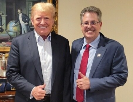 Former President Donald Trump and Matthew DePerno, Republican candidate for attorney general. - Matthew Deperno campaign