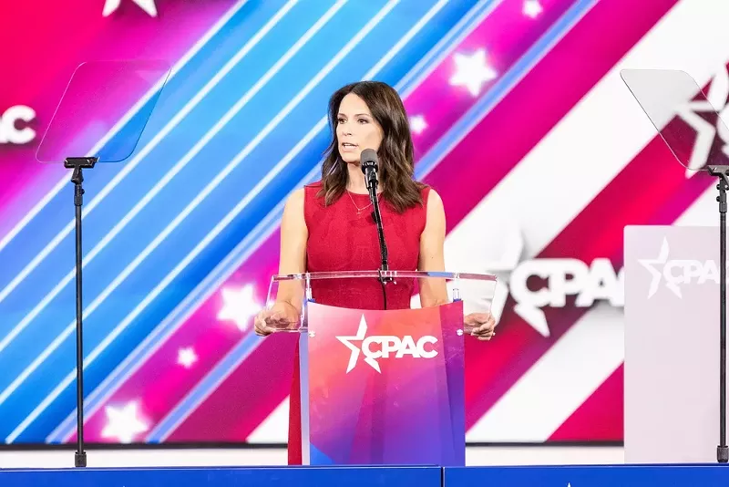 Michigan Republican candidate for governor Tudor Dixon speaking at the Conservative Political Action Conference in Texas. - Shutterstock