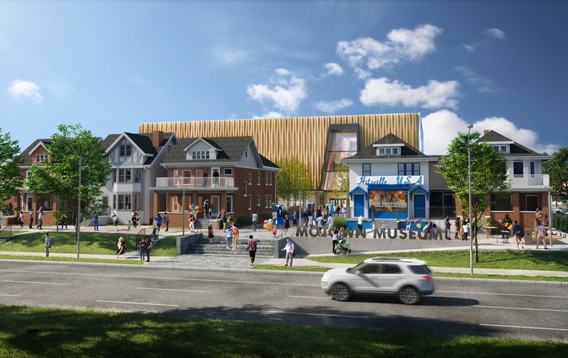 How the latest expansion will look from W. Grand Boulevard. - Motown Museum
