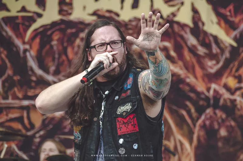 Trevor Strand performing with Black Dahlia Murder at Knotfest Mexico in 2016. - Factor Metal/Flickr