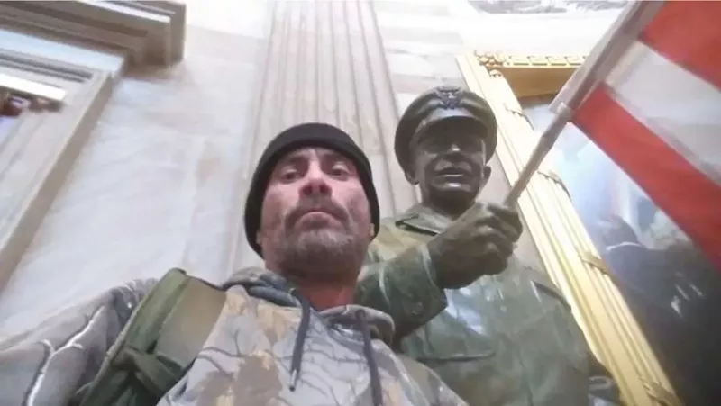 Anthony Robert Williams, 47, of Southgate posted photos of himself at the January 6 riots online. - Courtesy of the FBI
