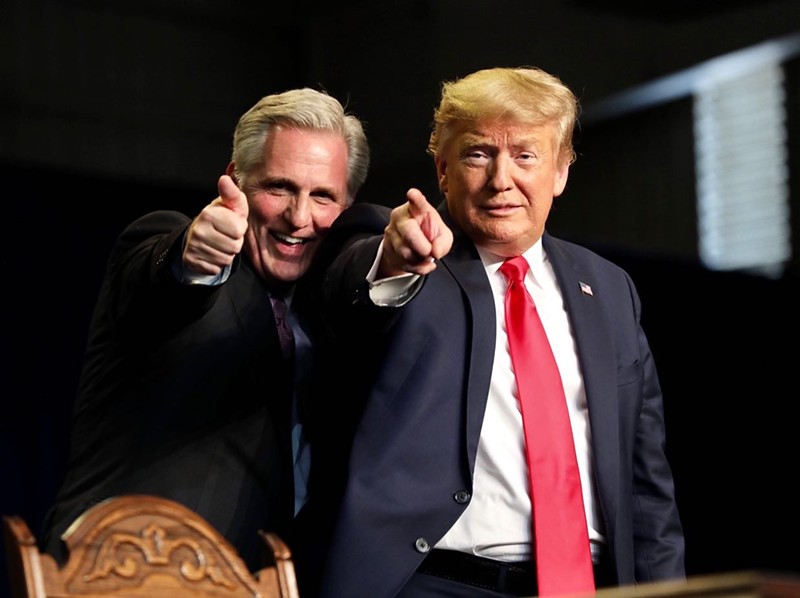 House Minority Leader Kevin McCarthy with Donald Trump in 2019. - Public domain, @GOPLeader, Twitter