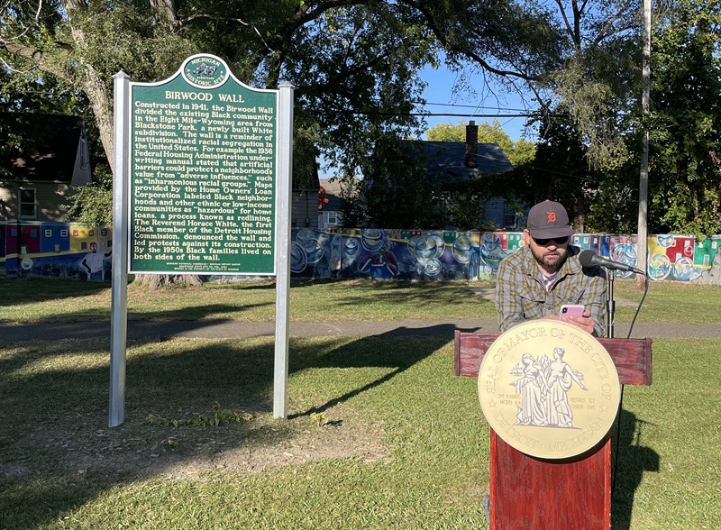 A historical marker was dedicated at Detroit's Birwood Wall on Monday. - @rochelleriley, Twitter