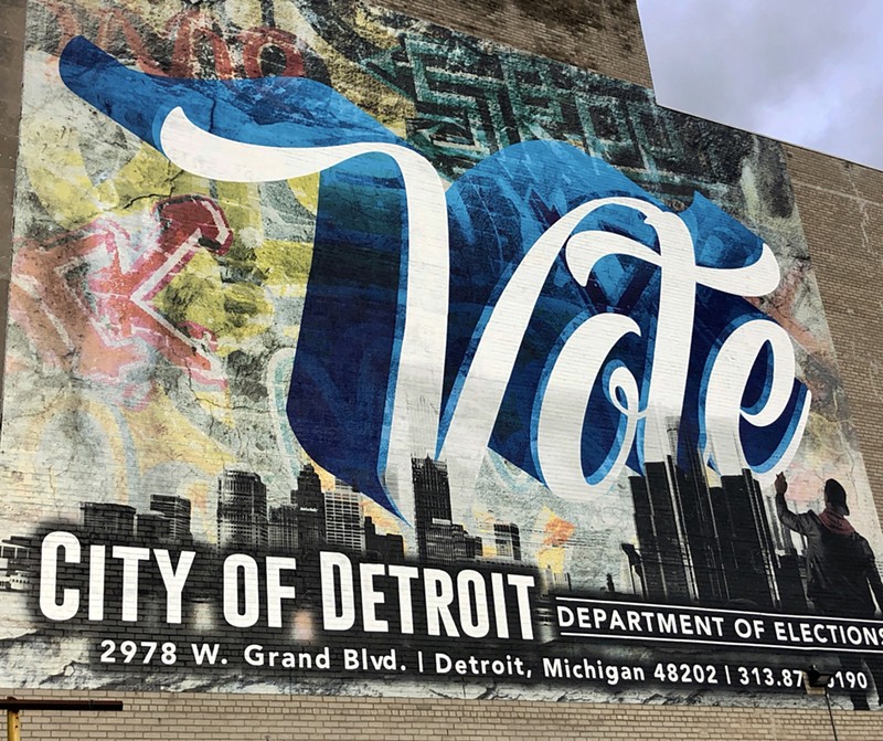 Mural in New Center in Detroit encourages people to vote. - Steve Neavling