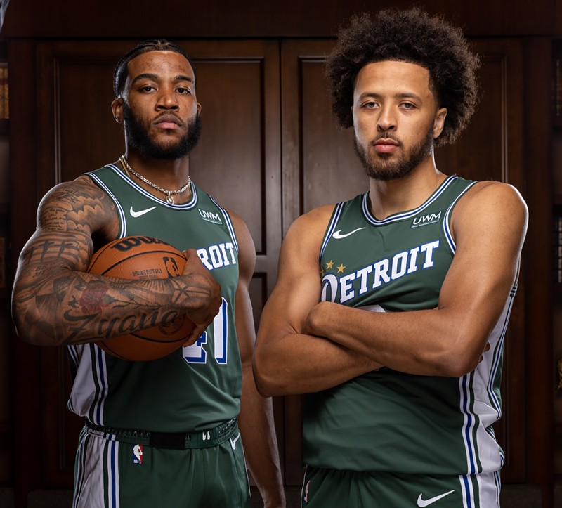 Detroit Pistons players Saadiq Bey and Cade Cunnigham. - Courtesy of the Detroit Pistons