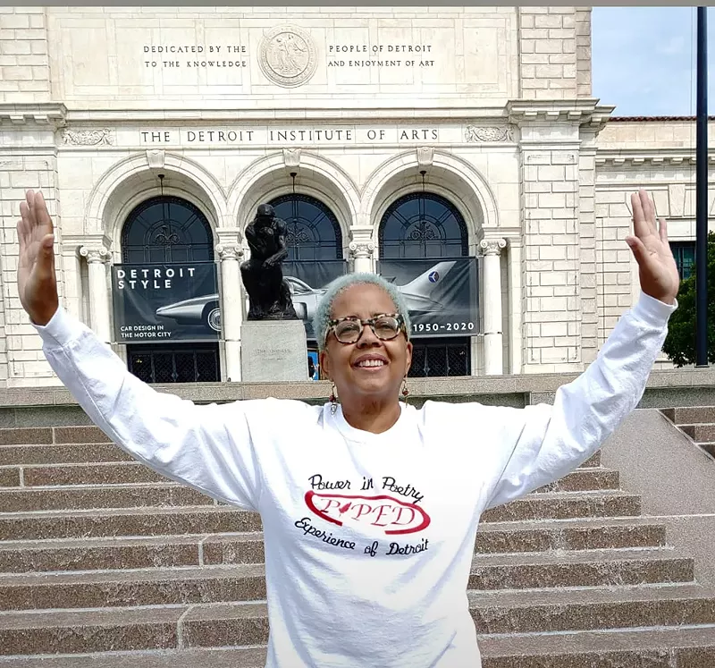 Debra Walker stands in front of the DIA, where she volunteered. - Facebook, Debra Walker