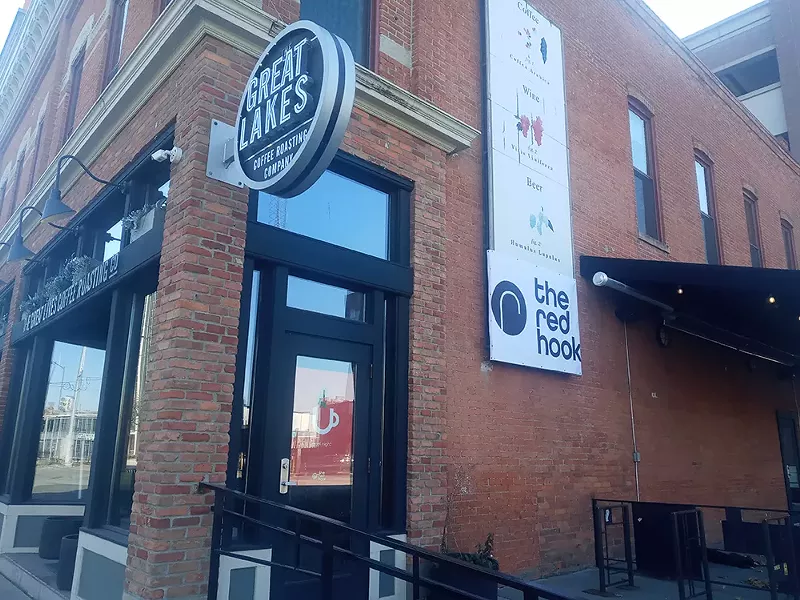 Signs for local coffee company The Red Hook were spotted on the former Great Lakes Coffee Company. - Eleanore Catolico