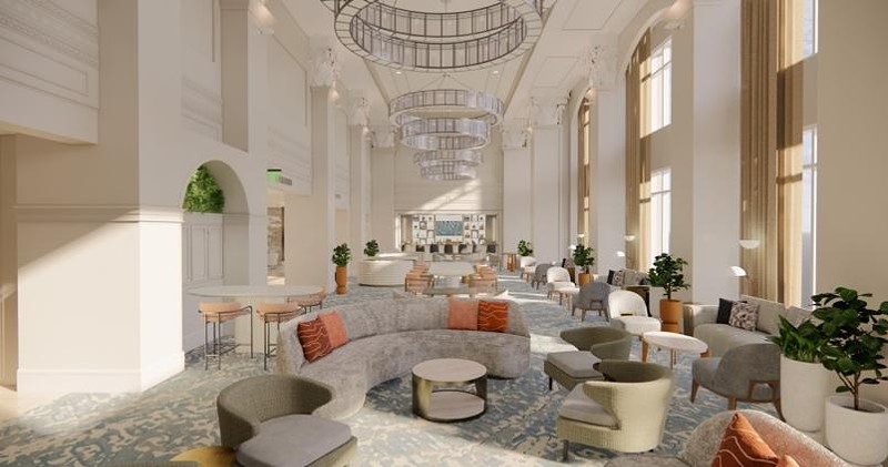 A rendering of the 2023 Westin Book Cadillac Hotel remodel. - Courtesy of Westin Book Cadillac Hotel