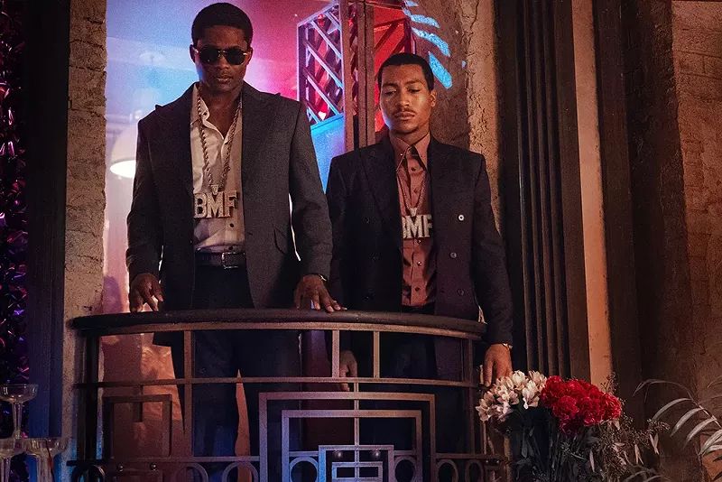 Da’Vinchi (as Terry Flenory) and Demetrius Flenory Jr. (as his father, “Meech”) in BMF. - Courtesy of Starz