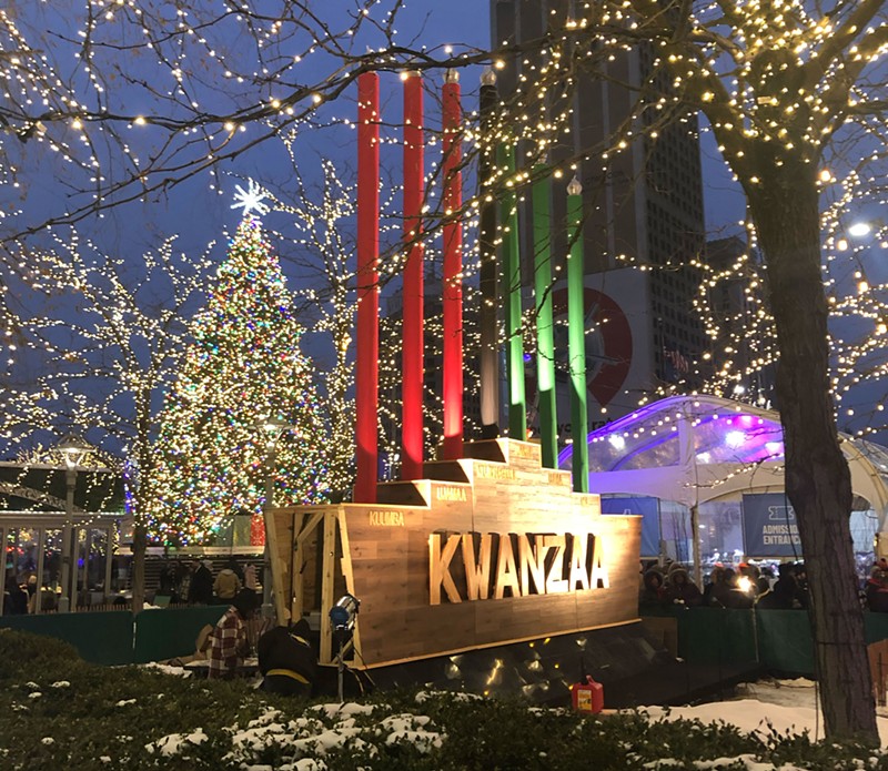 Detroit made history this year when it celebrated the start of Kwanzaa with the world's largest kinara. - Lee DeVito
