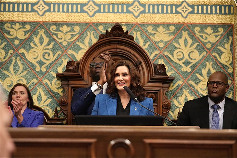 Gov. Whitmer giving her 2023 State of the State speech on Wednesday. - Courtesy photo