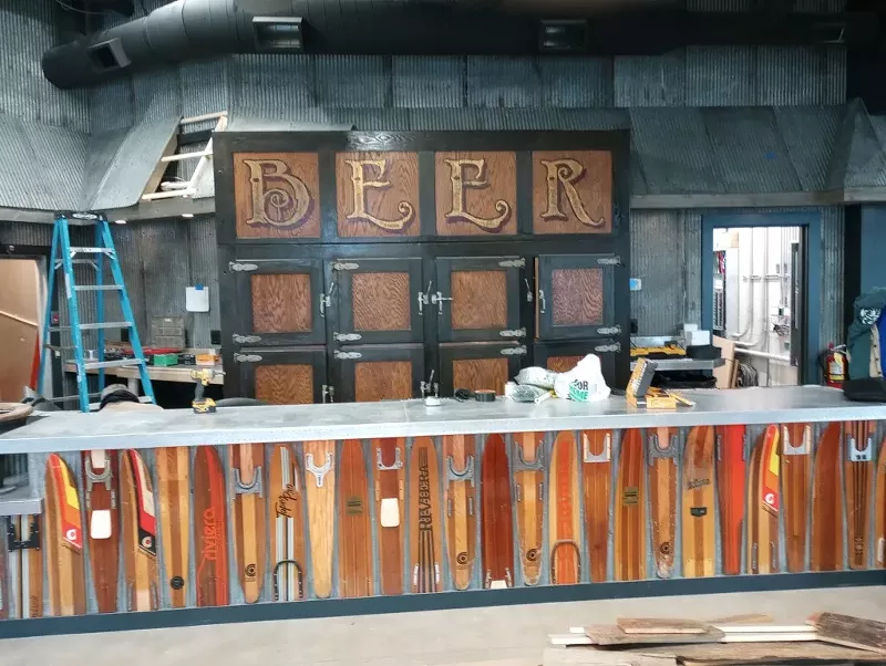 The Rusted Crow uses repurposed water skis for its bar. - Robert Stempkowski