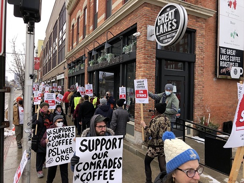 Workers at Midtown’s former Great Lakes Coffee Co. went on strike last year, demanding union recognition. - Steve Neavling