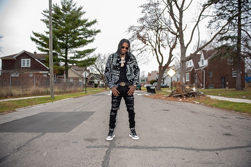 Rapper Snap Dogg poses on Detroit’s Westside. - Kahn Santori Davison