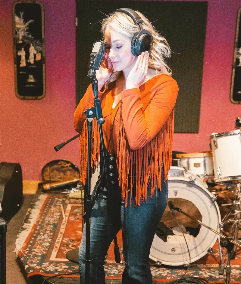 Audrey Ray recording in the Loft. - Courtesy photo