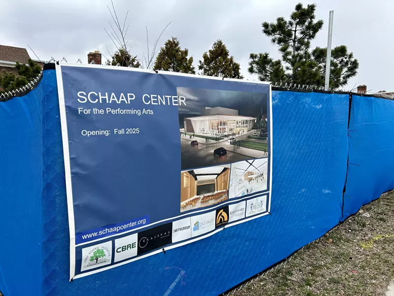 A chain-link fence and blue tarp covers the historic plot of land in Detroit. - Steve Neavling