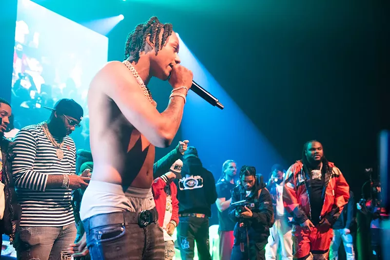 Skilla Baby and Tee Grizzley perform in Detroit on 313 Day. - Kahn Santori Davison