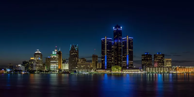 Detroit, Michigan skyline at night shot from Windsor, Ontario. - Kyle Stopczynski/ Shutterstock
