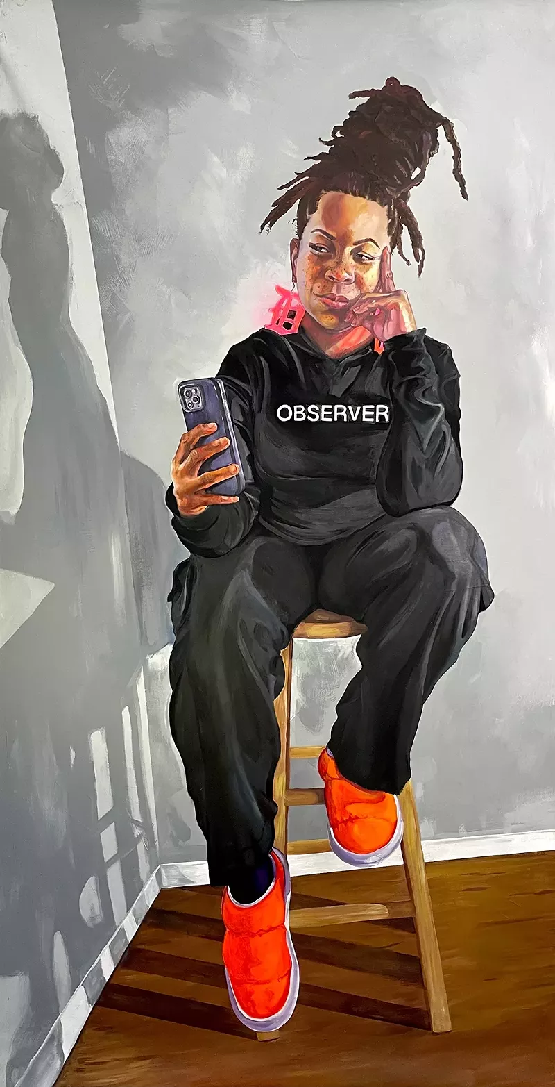 A painting in a series by Sydney G. James called “Implicit Bias Training?” - Courtesy photo