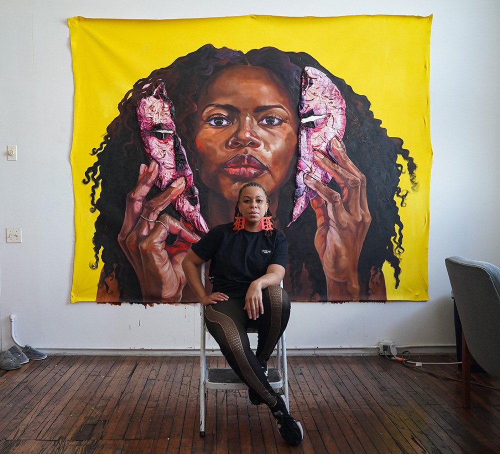 Sydney G. James is getting ready to unveil her new exhibition Girl Raised in Detroit. It’s the first solo show by a Black woman in MOCAD’s largest space, the Woodward Gallery. - Lamar Landers