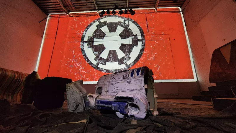 R2-D2 was decapitated as people scrambled to leave the Space Dive party at Tangent Gallery in Detroit. - Daniel Land