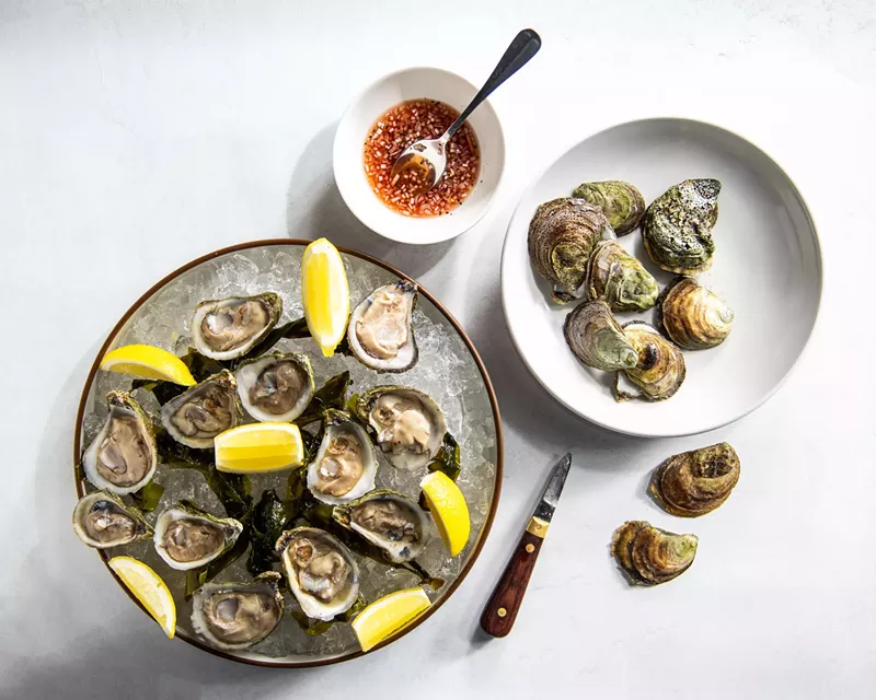 Brine’s menu features a raw bar with customizable “sea-cuterie” boards, oyster shooters, entrees, sandwiches, desserts, and cocktails. - Courtesy photo