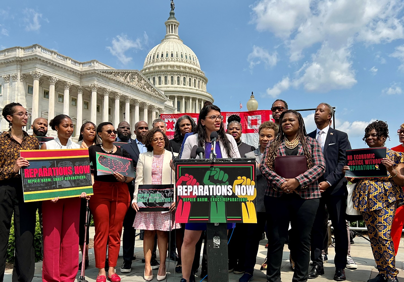 U.S. Rep. Rashida Tlaib joined Black Democrats in calling for federal reparations for descendants of enslaved Black families. - Courtesy of U.S. Rep. Rashida Tlaib's office