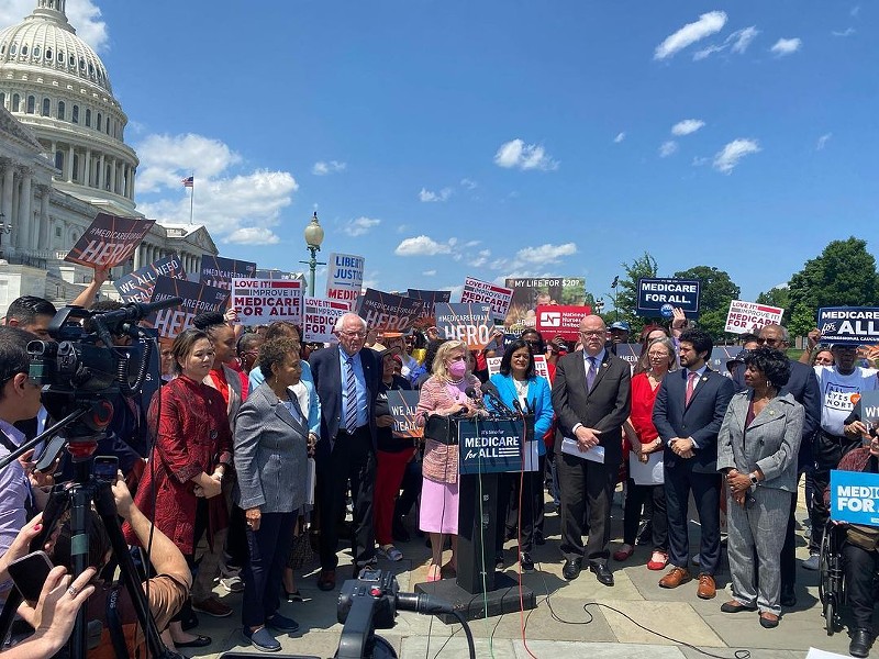 U.S. Rep. Debbie Dingell joins U.S. Rep. Pramila Jayapal and U.S. Sen. Bernie Sanders to rally for Medicare for All bills. - Instagram, @repdingell