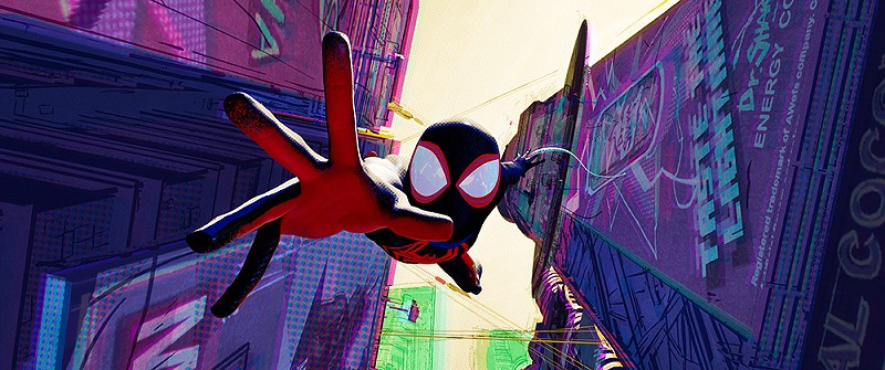 Spider-Man/Miles Morales has that Spidey swing. - Sony Pictures Animation. © CTMG INC.