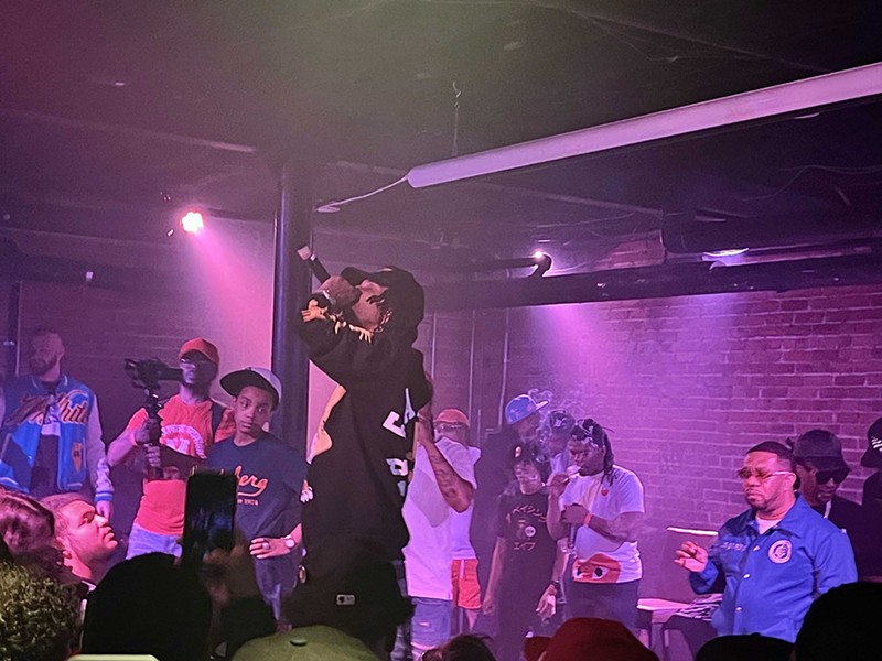 Detroit rapper Boldy James performs at the Shelter on Saturday, his first performance since he was hospitalized following a car accident. - Eli Day