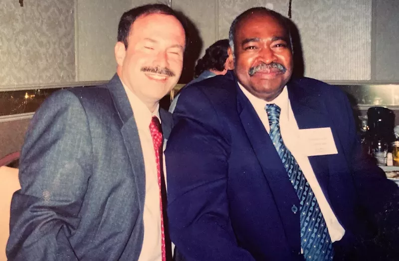 Columnist Joe Lapointe, left, with childhood friend Gregory Glenn in 2003. - COURTESY OF JOE LAPOINTE