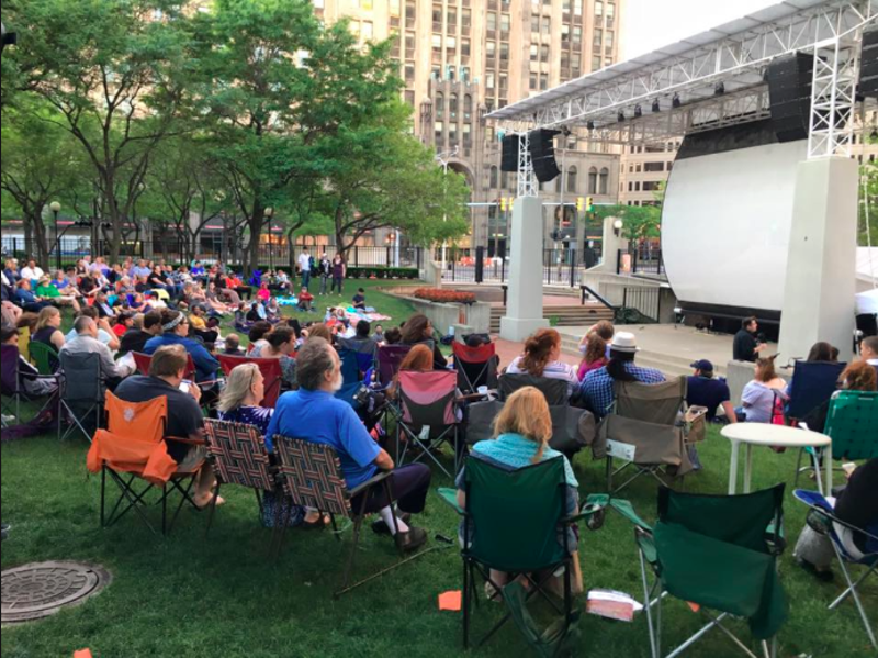 Cinema Detroit is hosting a pop-up series of outdoor films at New Center Park. - New Center Park Facebook page