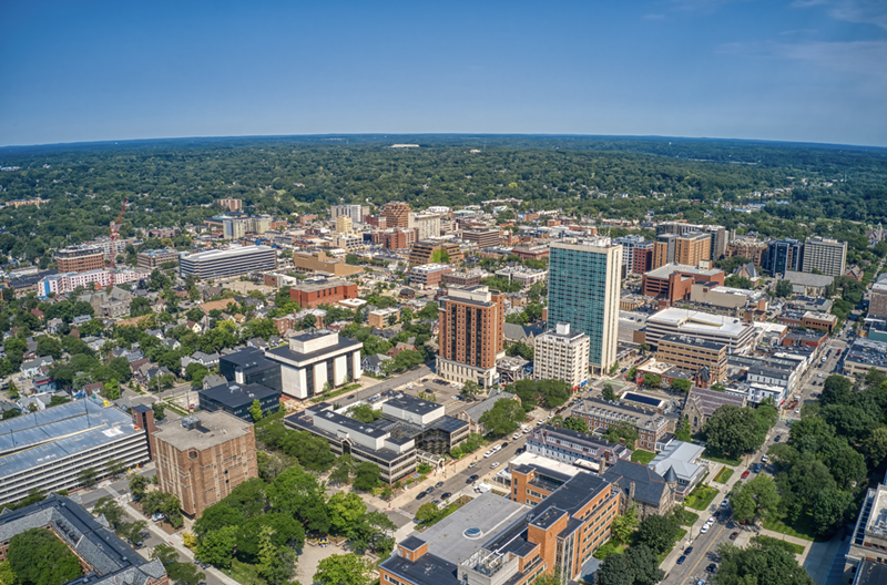 Sky view of Ann Arbor. - Shutterstock/Jacob Boomsma